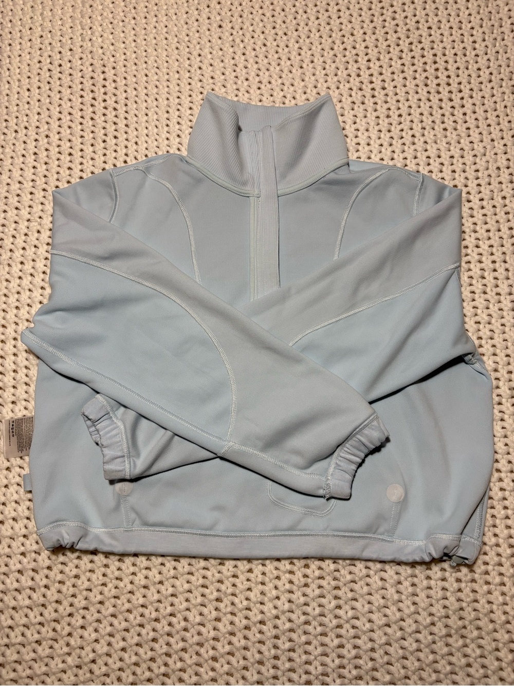 lululemon powder blue brushed Softstreme ribbed half zip size 6 - Picture 8 of 14